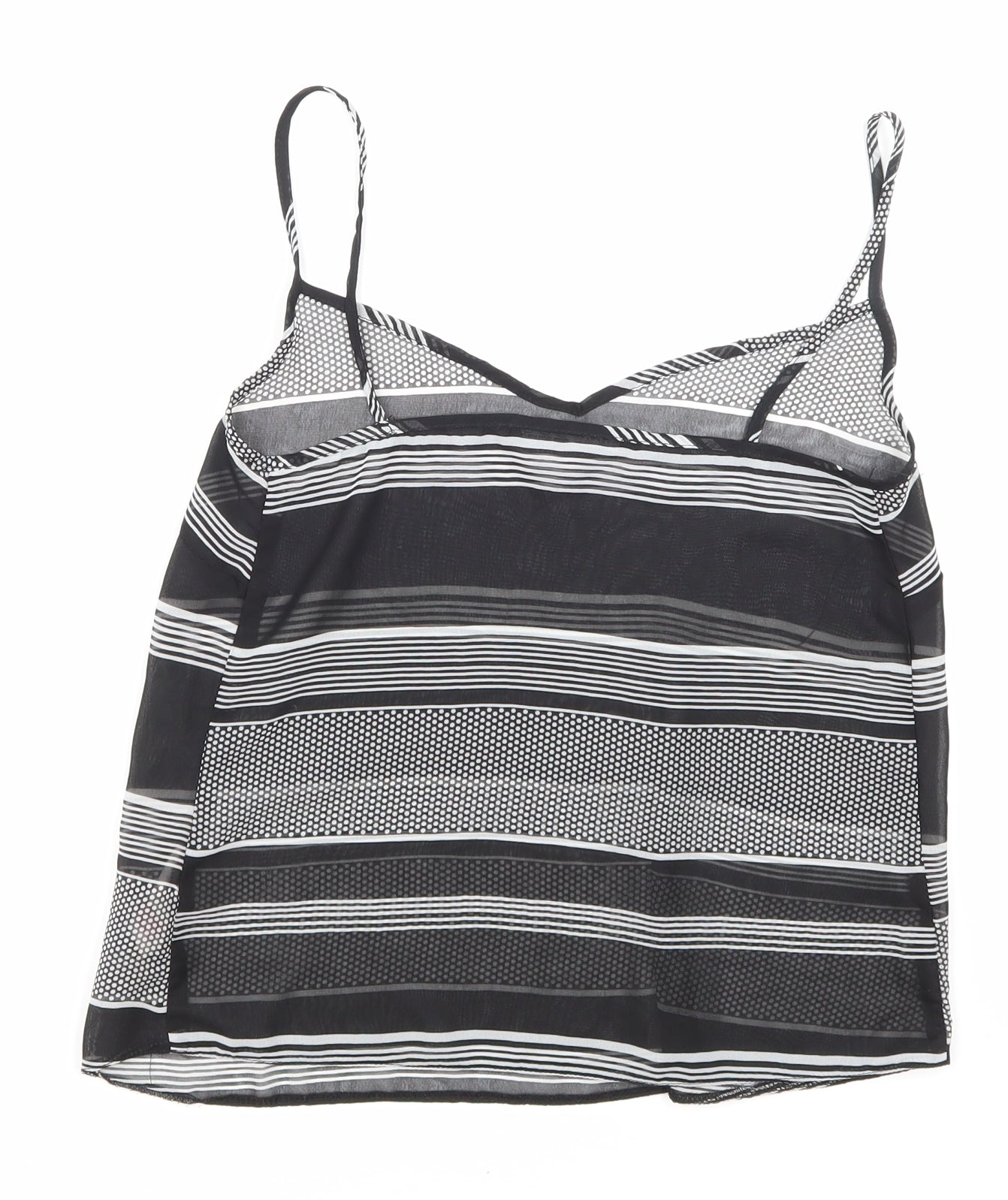 Primark Womens Black Striped Mesh Basic Tank Size 6