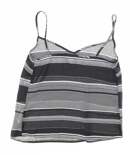 Primark Womens Black Striped Mesh Basic Tank Size 6