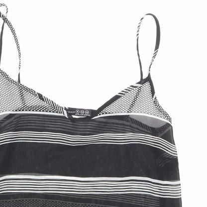 Primark Womens Black Striped Mesh Basic Tank Size 6