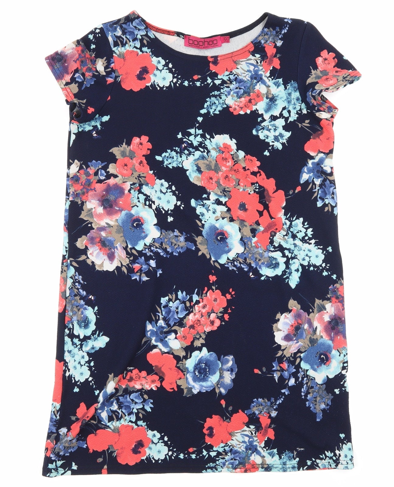 Boohoo Womens Blue Floral  Pencil Dress  Size 10