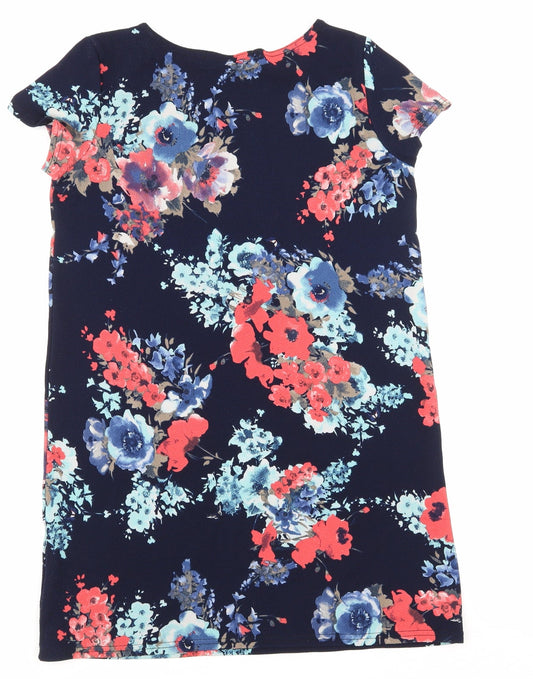 Boohoo Womens Blue Floral  Pencil Dress  Size 10