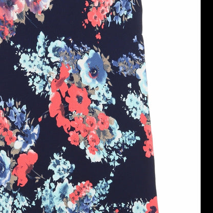 Boohoo Womens Blue Floral  Pencil Dress  Size 10