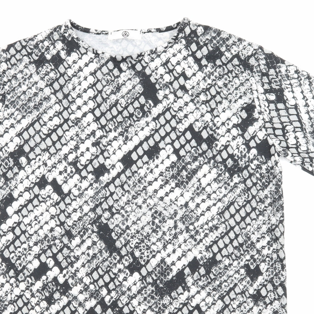 Missguided Womens Black Animal Print  Slip Dress  Size 6