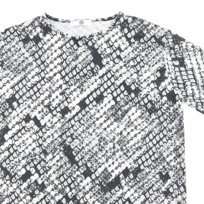 Missguided Womens Black Animal Print  Slip Dress  Size 6