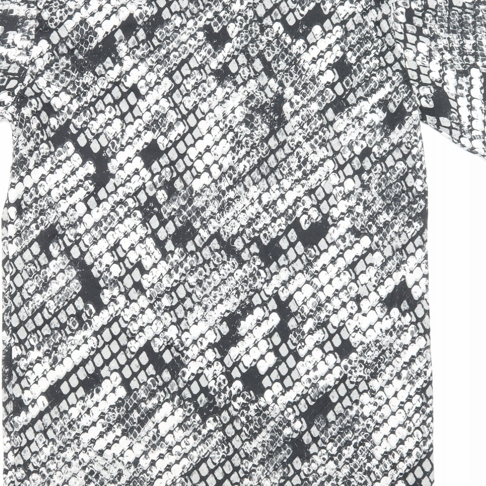 Missguided Womens Black Animal Print  Slip Dress  Size 6