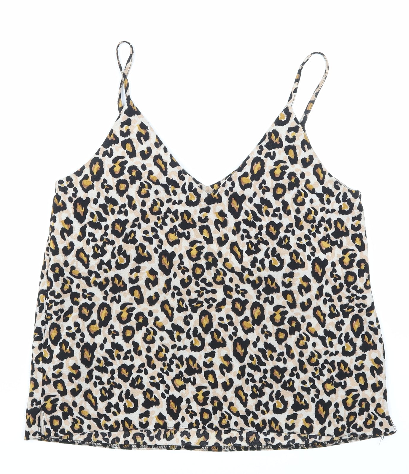 NewLook Womens Brown Animal Print  Basic Blouse Size 10