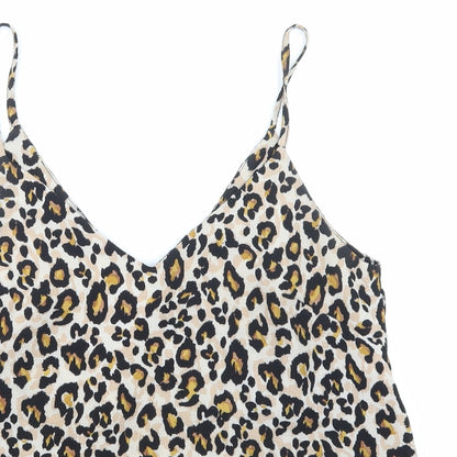 NewLook Womens Brown Animal Print  Basic Blouse Size 10