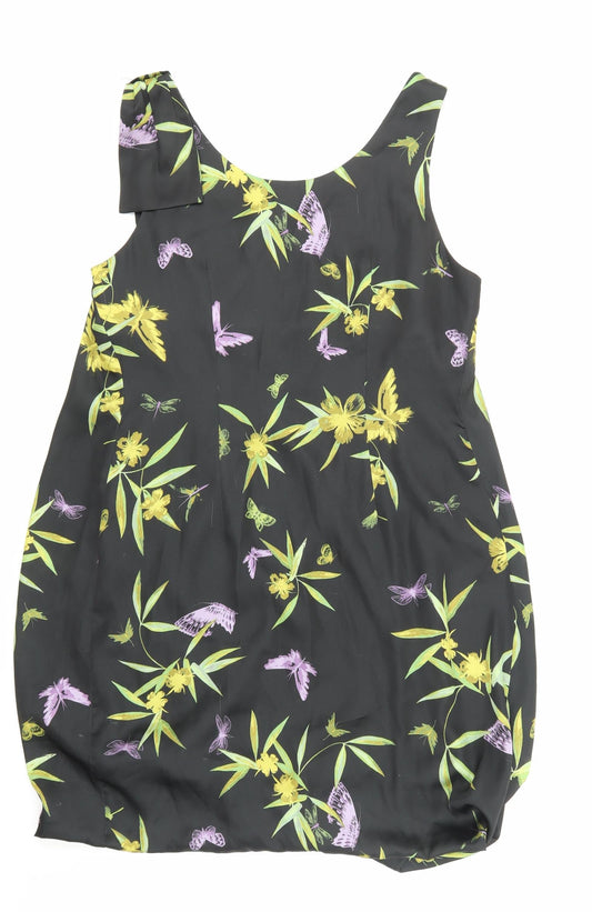 H&M Womens Black Floral  Shift  Size 8