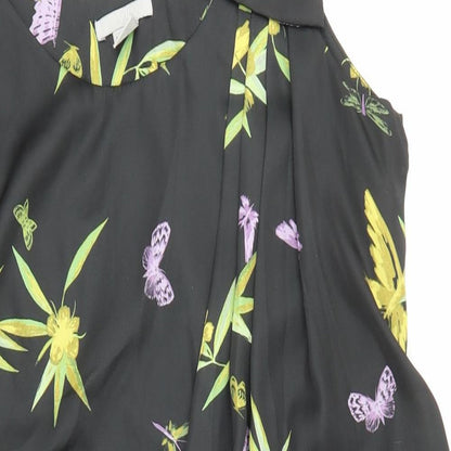 H&M Womens Black Floral  Shift  Size 8