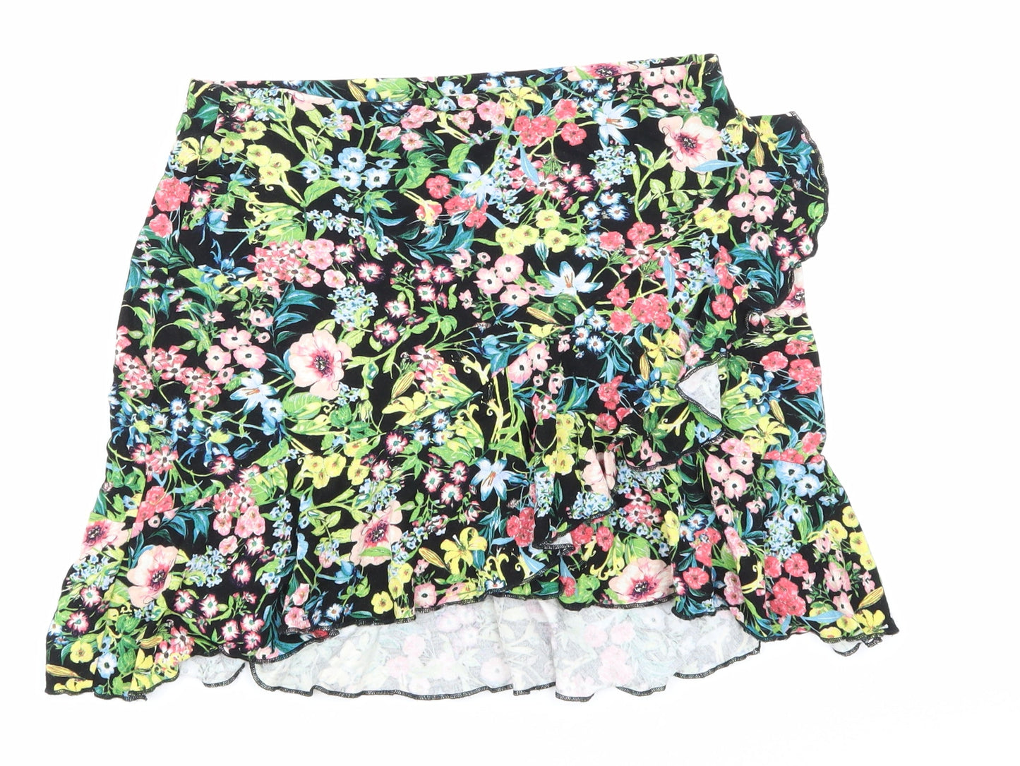 H&M Womens Black Floral  Skater Skirt Size S