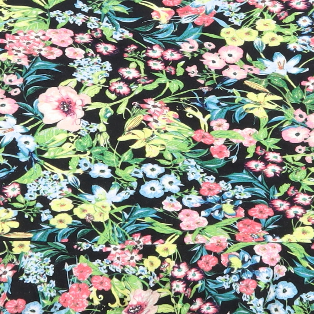 H&M Womens Black Floral  Skater Skirt Size S