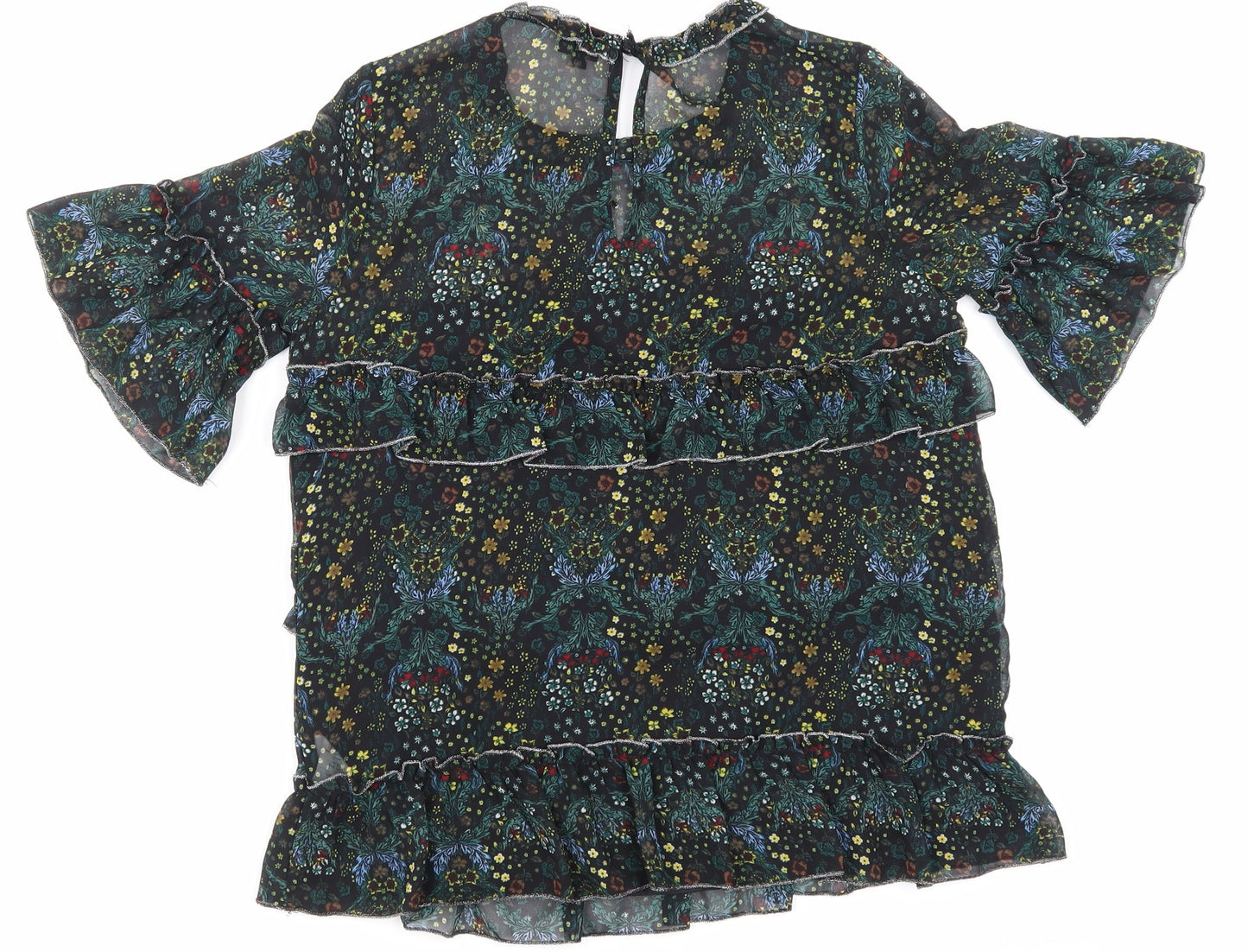 Womens UK Size 8 Riverisland Black Basic Blouse