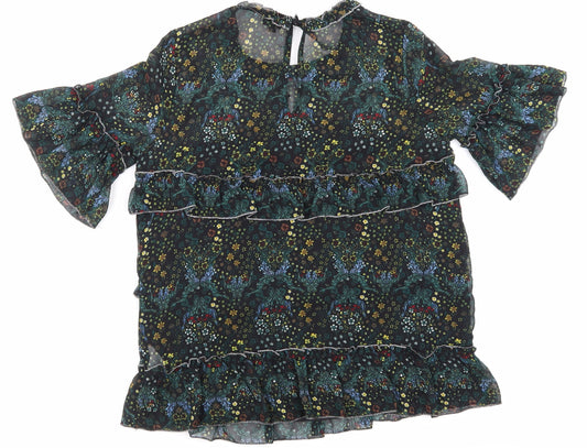 Womens UK Size 8 Riverisland Black Basic Blouse