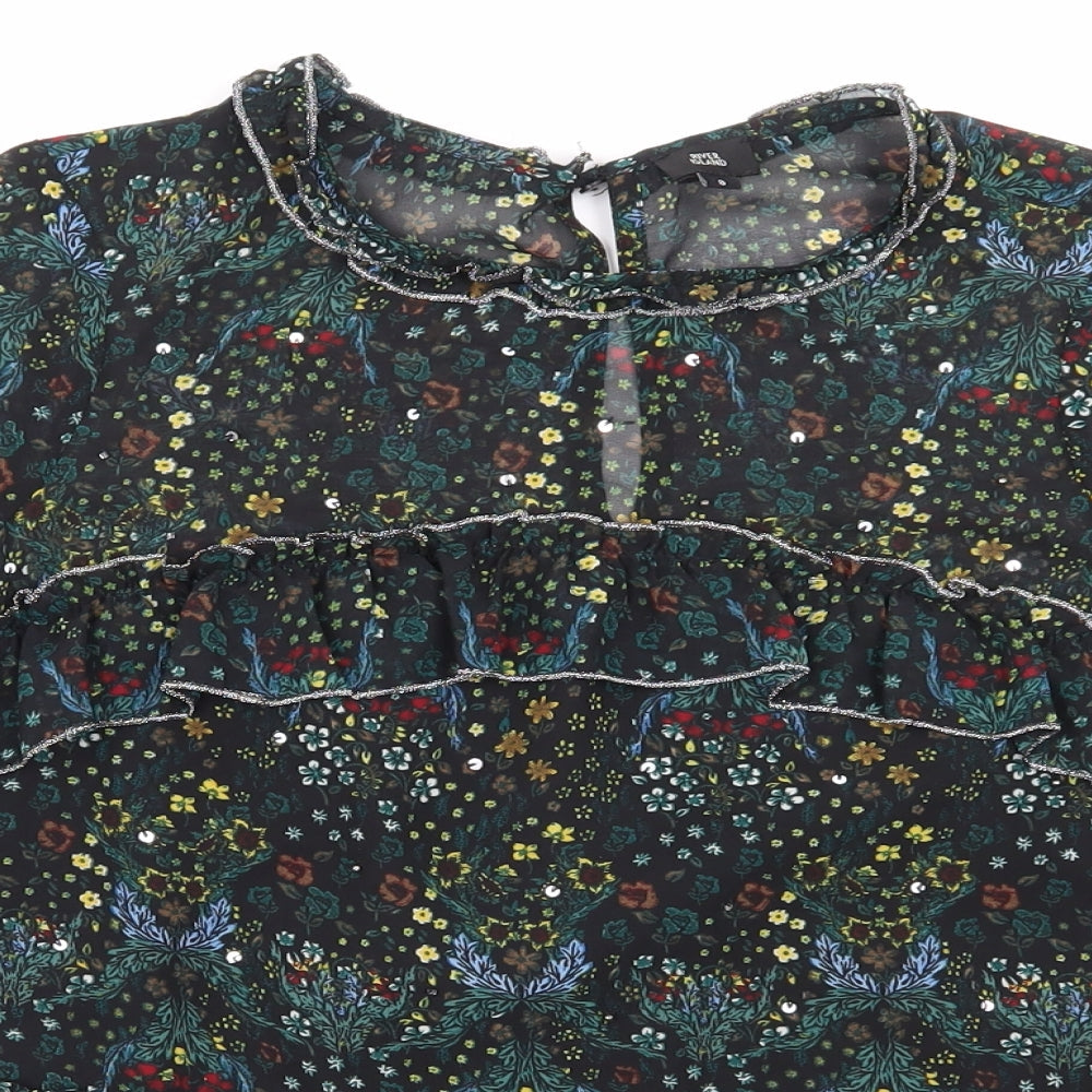 Womens UK Size 8 Riverisland Black Basic Blouse