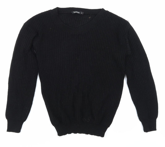 Boohoo Womens Black   Pullover Jumper Size S