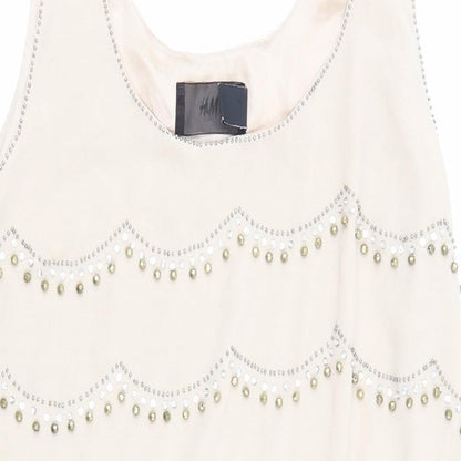 H&M Womens Beige Houndstooth  Skater Dress  Size 12
