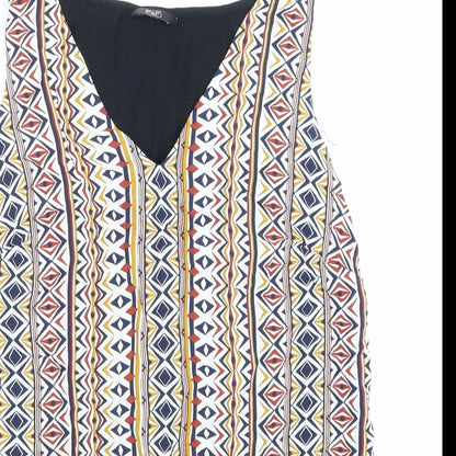 F&F Womens Black Argyle/Diamond  Basic Blouse Size 10