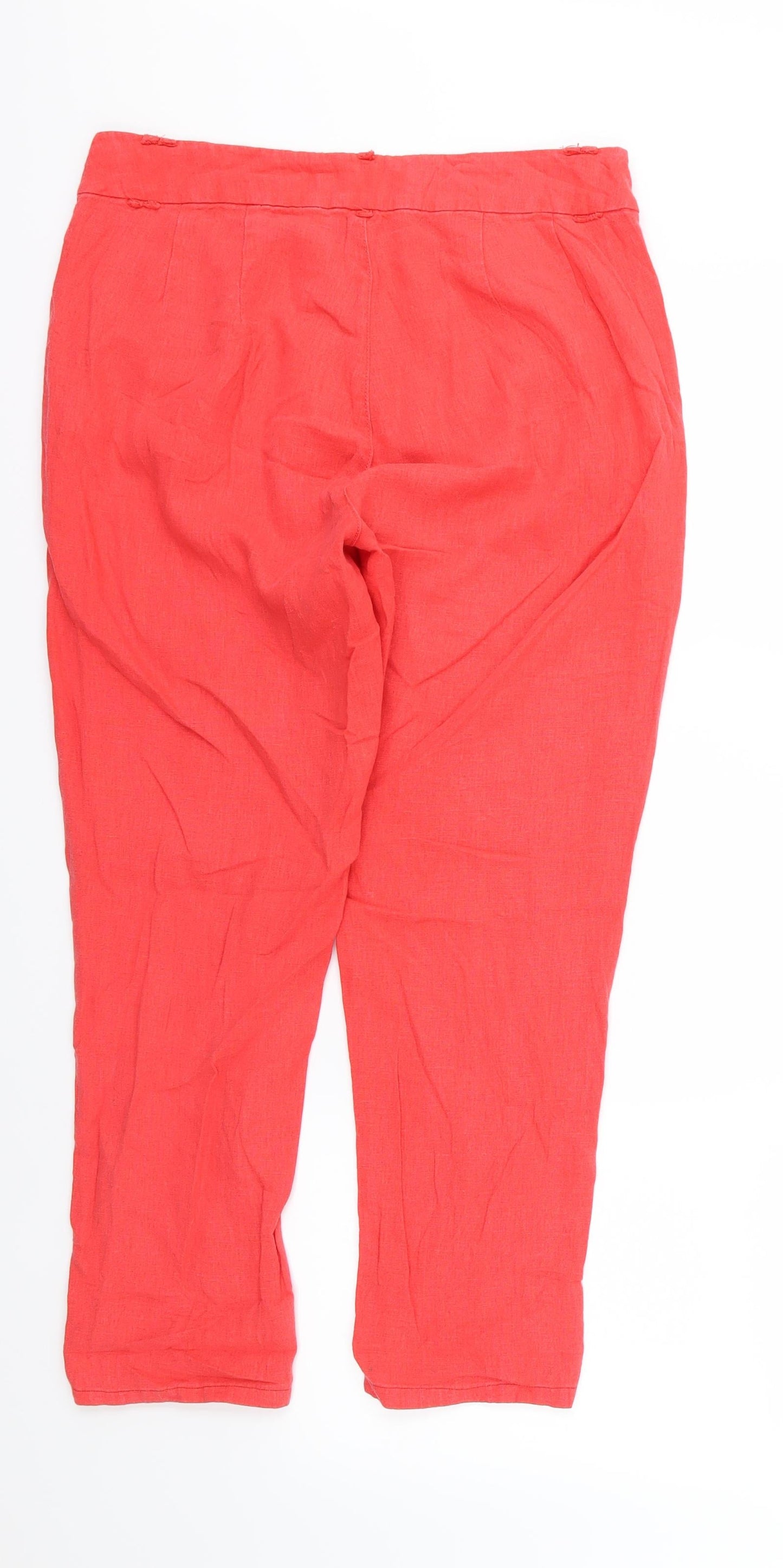Womens UK Size 10 Peacocks Regular Fit  Red Trousers