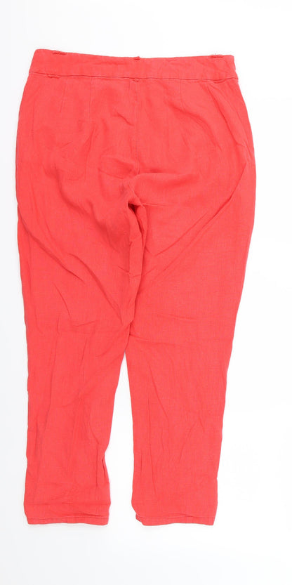 Womens UK Size 10 Peacocks Regular Fit  Red Trousers