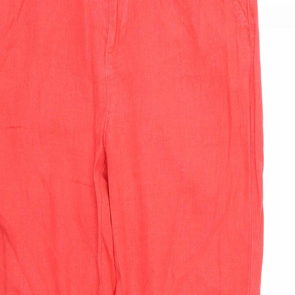 Womens UK Size 10 Peacocks Regular Fit  Red Trousers