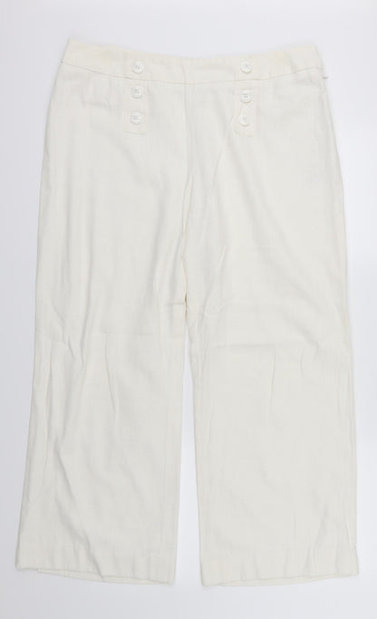 Womens UK Size 16 BHS Regular Fit  White Trousers