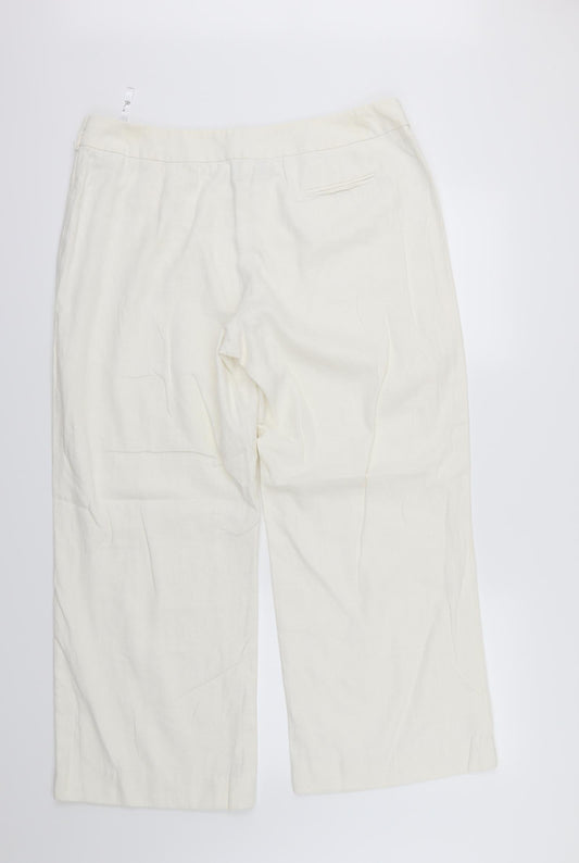 Womens UK Size 16 BHS Regular Fit  White Trousers
