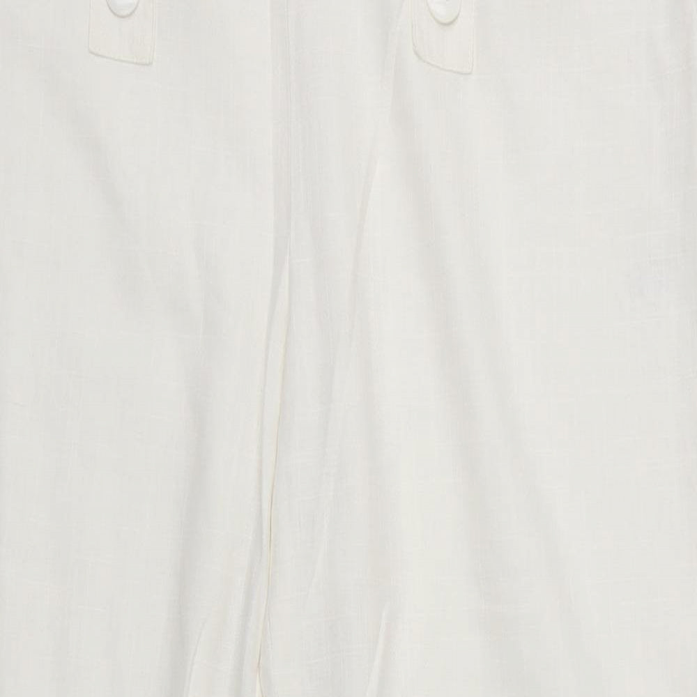 Womens UK Size 16 BHS Regular Fit  White Trousers