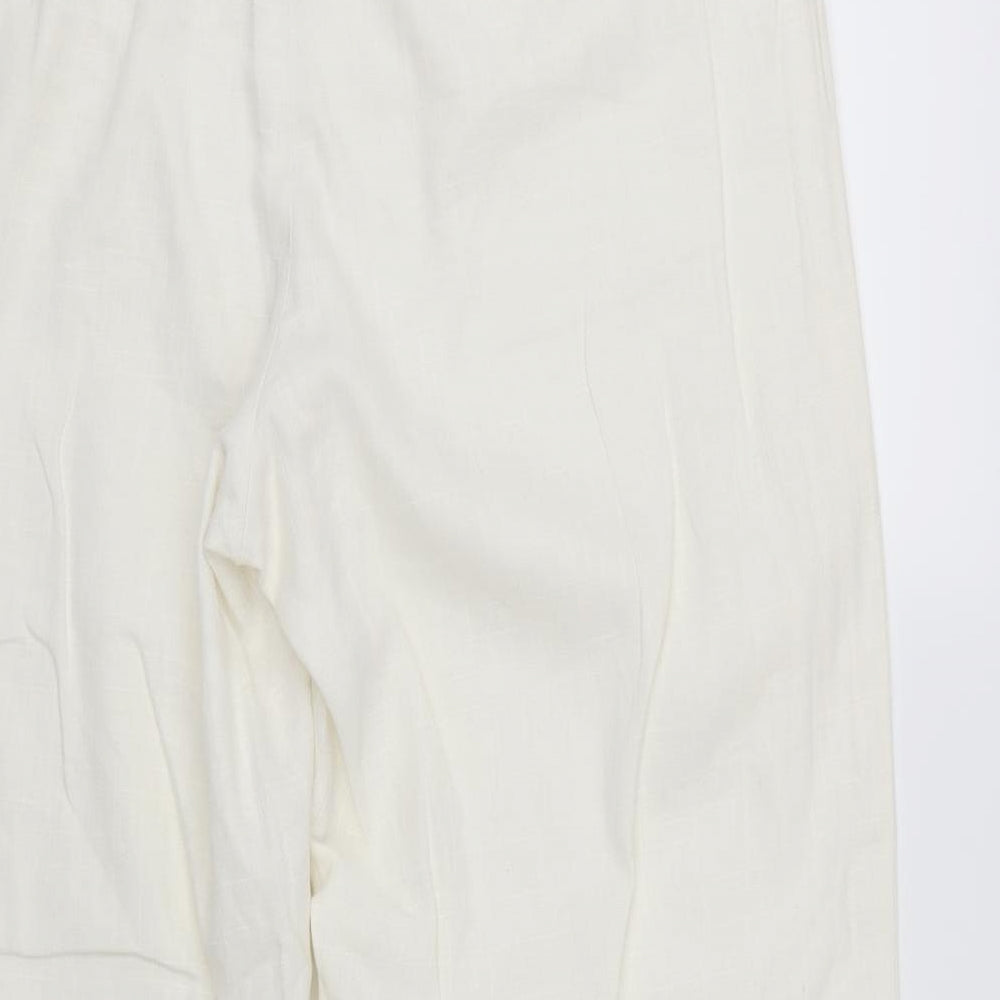 Womens UK Size 16 BHS Regular Fit  White Trousers
