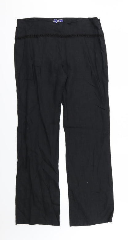 Womens UK Size 32 Preworn Regular Fit  Black Trousers