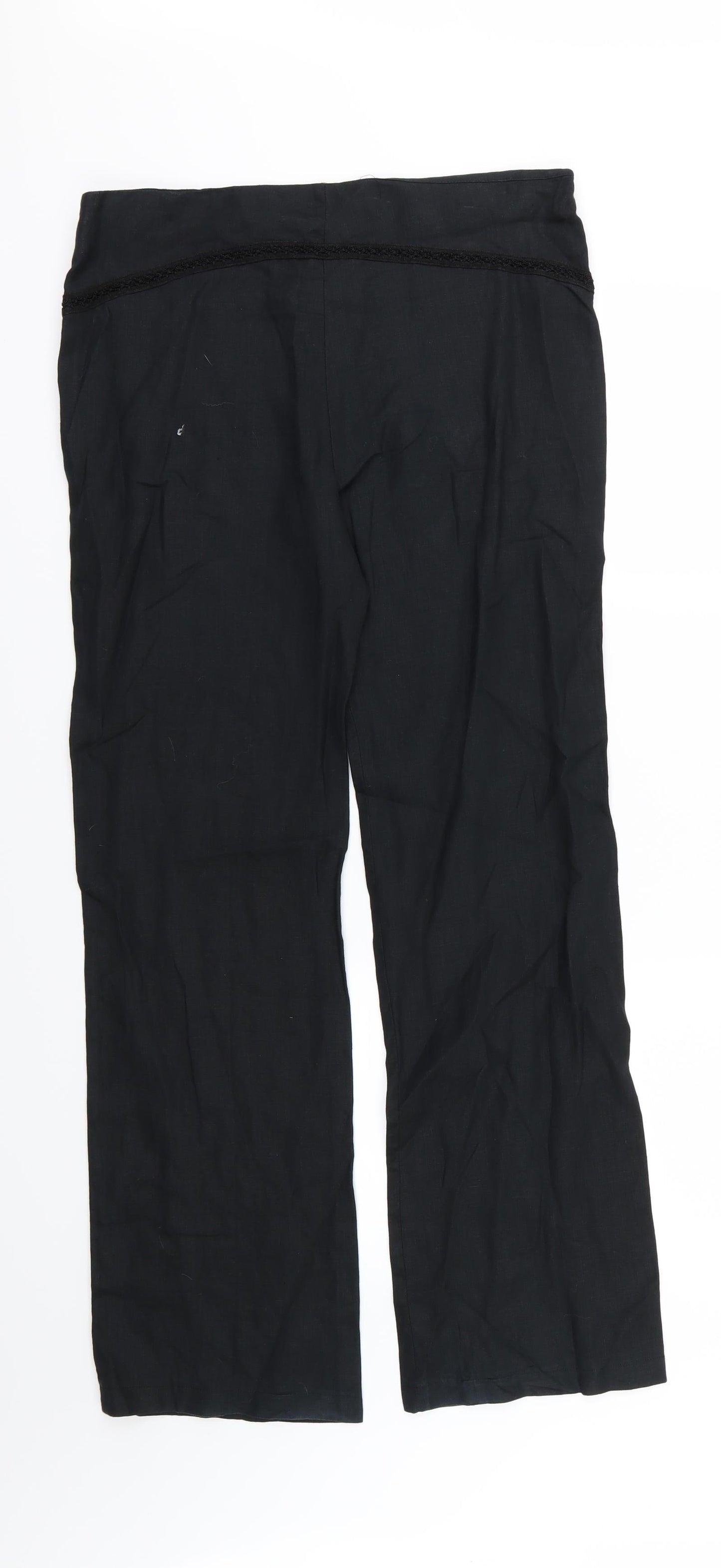 Womens UK Size 32 Preworn Regular Fit  Black Trousers