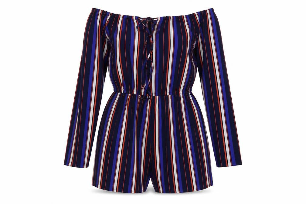 Womens UK Size 8 Missguided One-Piece Blue Playsuit