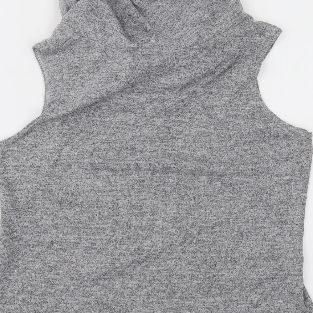 Womens UK Size M Preworn Grey Basic Tank