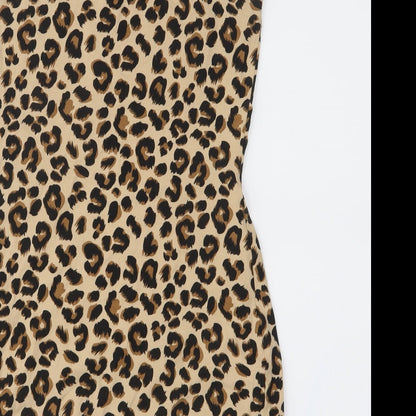 Divided Womens Brown Animal Print Jersey Sheath  Size 10