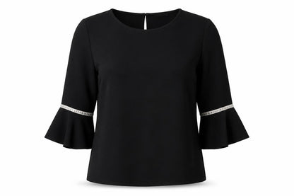 Made in Italy Womens Black   Basic Blouse Size M