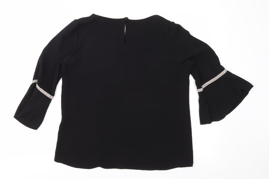 Made in Italy Womens Black   Basic Blouse Size M