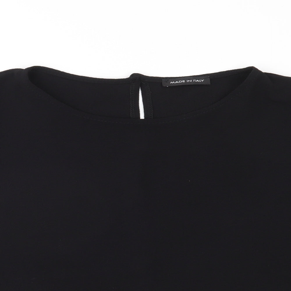 Made in Italy Womens Black   Basic Blouse Size M