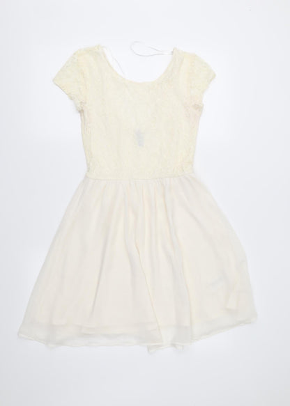 Divided Womens Ivory  Lace Fit & Flare  Size 8
