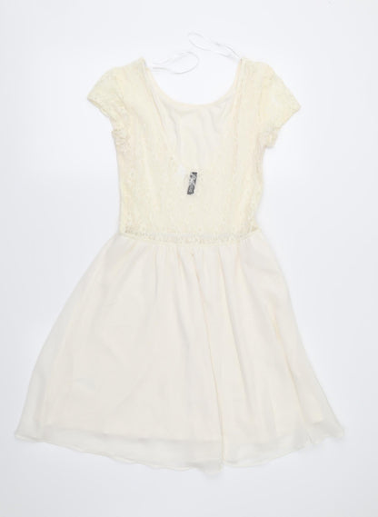 Divided Womens Ivory  Lace Fit & Flare  Size 8