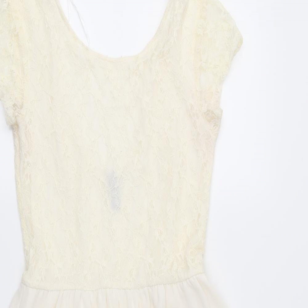 Divided Womens Ivory  Lace Fit & Flare  Size 8