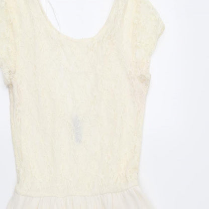 Divided Womens Ivory  Lace Fit & Flare  Size 8