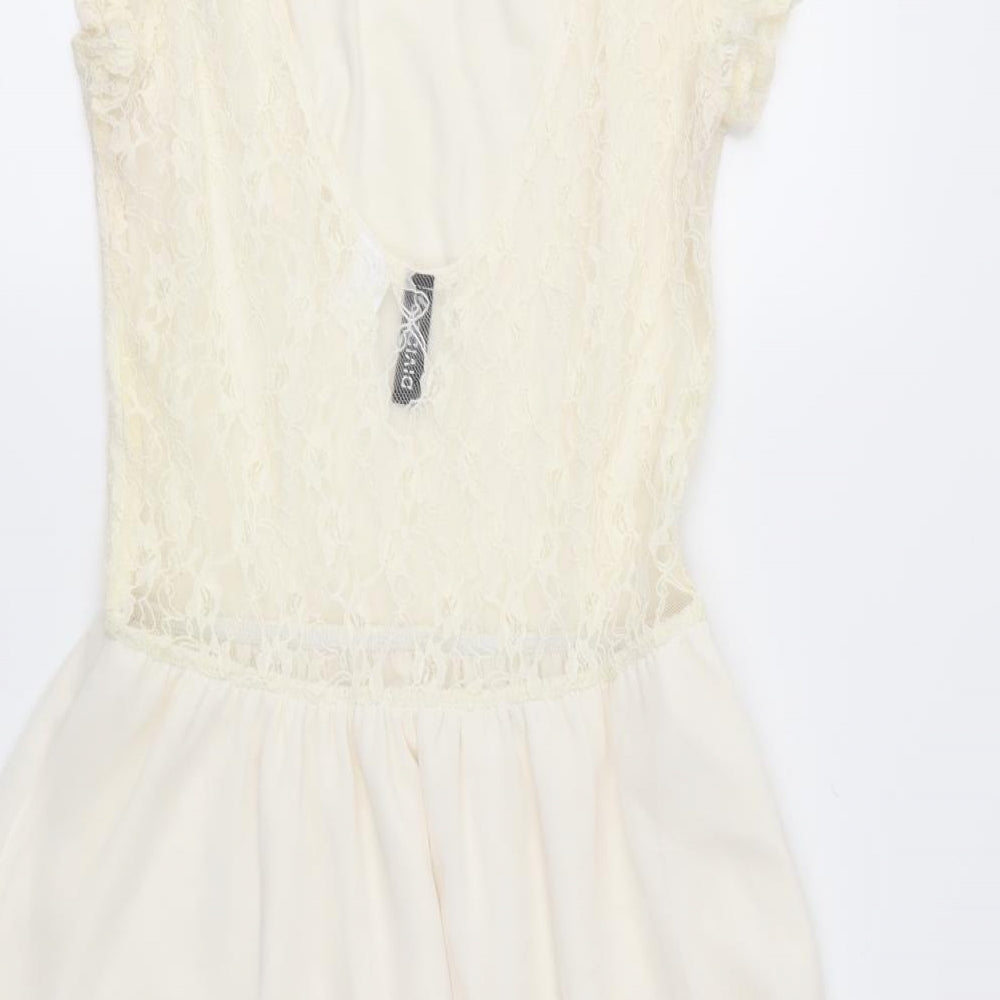 Divided Womens Ivory  Lace Fit & Flare  Size 8