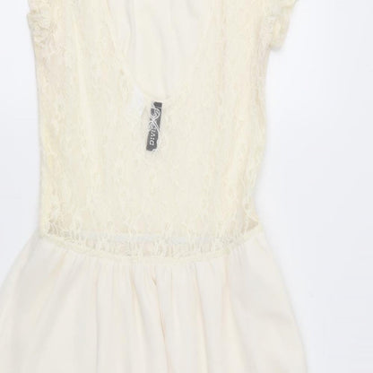 Divided Womens Ivory  Lace Fit & Flare  Size 8
