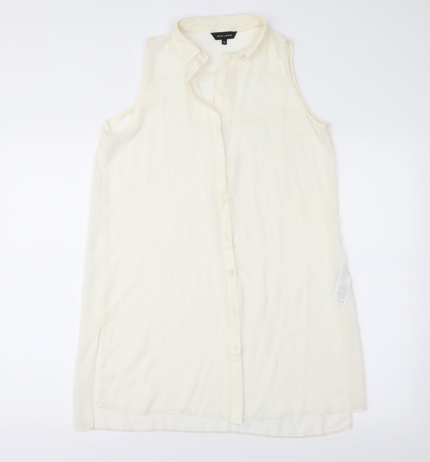 Womens UK Size 10 New Look Ivory Basic Blouse