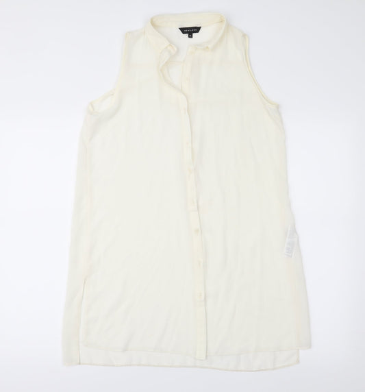 Womens UK Size 10 New Look Ivory Basic Blouse