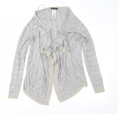 Atmosphere Womens Grey Striped Knit Cardigan Jumper Size 12