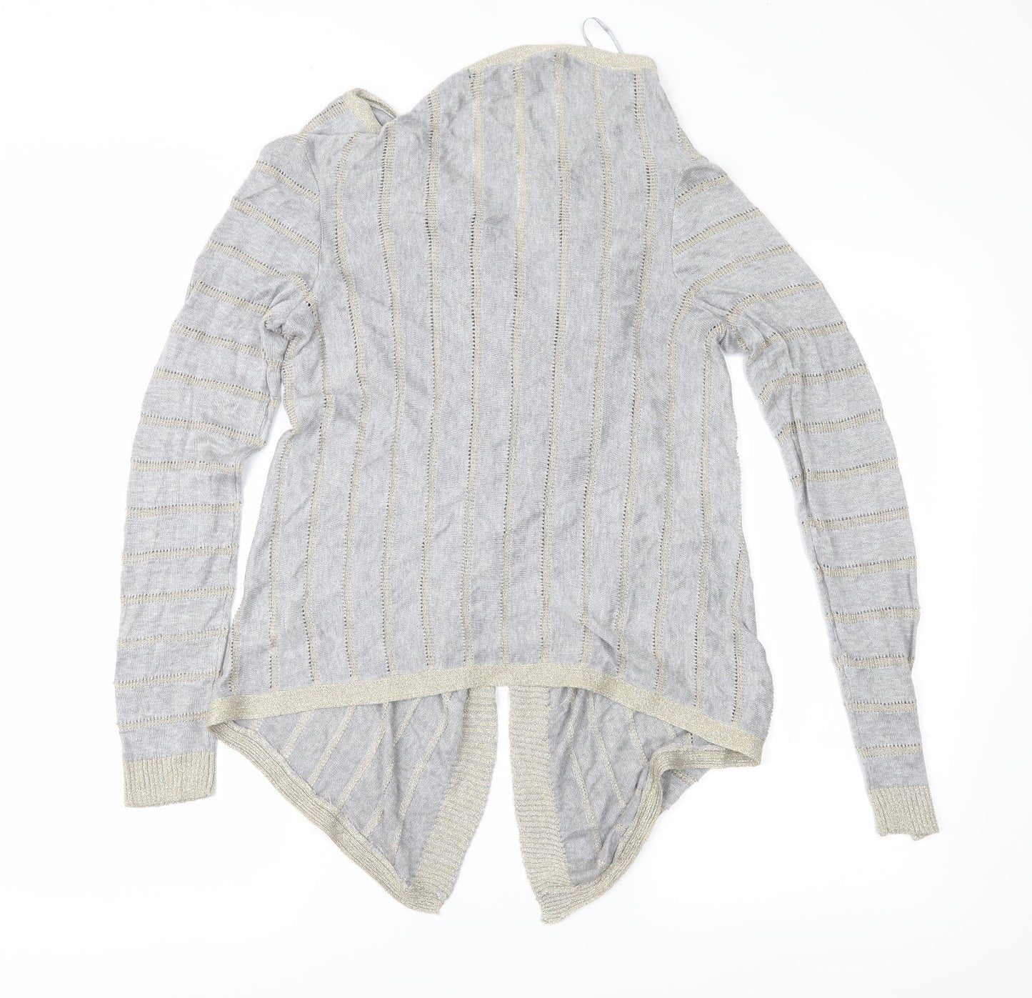 Atmosphere Womens Grey Striped Knit Cardigan Jumper Size 12