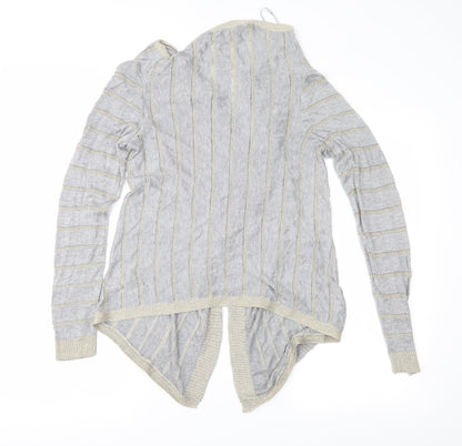 Atmosphere Womens Grey Striped Knit Cardigan Jumper Size 12