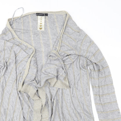 Atmosphere Womens Grey Striped Knit Cardigan Jumper Size 12