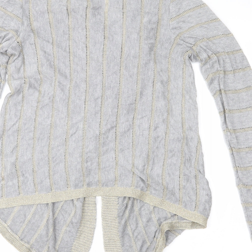 Atmosphere Womens Grey Striped Knit Cardigan Jumper Size 12