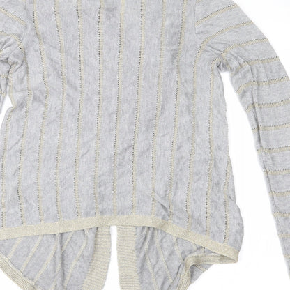 Atmosphere Womens Grey Striped Knit Cardigan Jumper Size 12